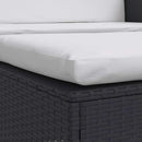 2 Piece Garden Lounge Set with Cushions Poly Rattan Black