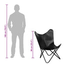 Butterfly Chair Black Real Leather