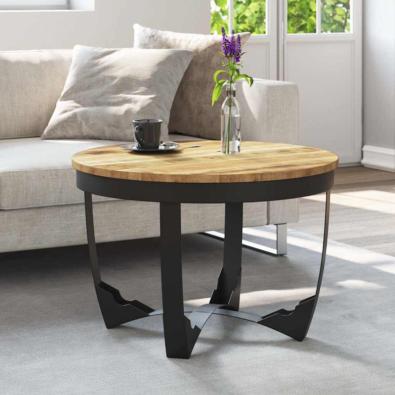 Side Table Solid Rough Mango Wood 60x40 cm