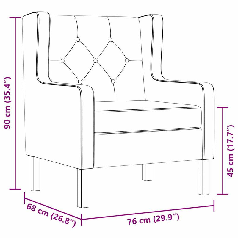 Armchair Cream White Fabric