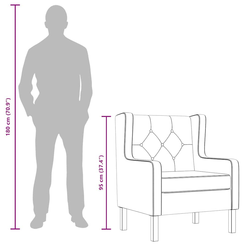 Armchair Cream White Fabric