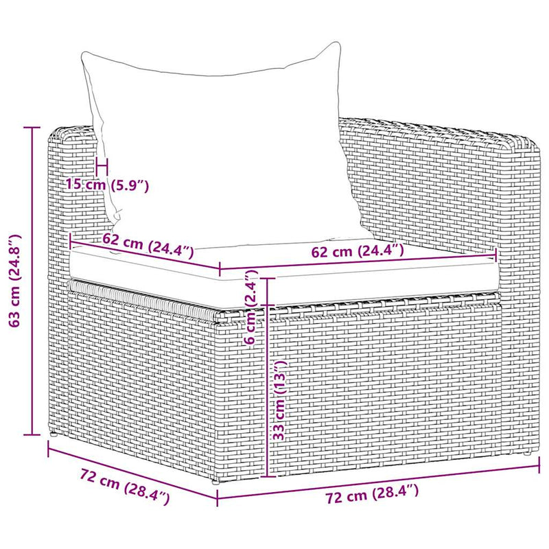3 Piece Garden Sofa Set with Cushions Grey Poly Rattan