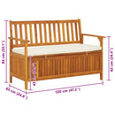 Garden Storage Bench Solid Acacia Wood 120x63x84 cm