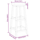 Bar Chairs 2 pcs Solid Acacia Wood