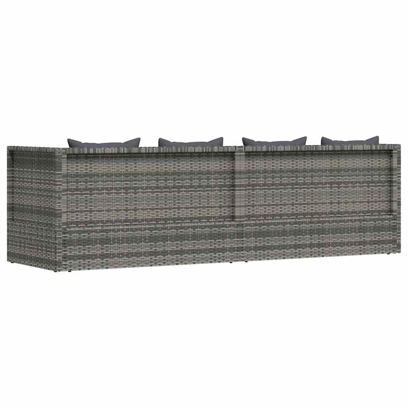 43959 Outdoor Sunlounger Poly Rattan 200x60x58 cm Grey - Untranslated
