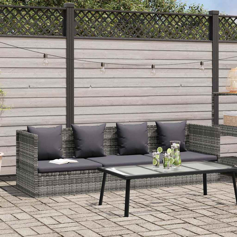 43959 Outdoor Sunlounger Poly Rattan 200x60x58 cm Grey - Untranslated