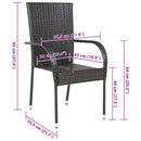 Stackable Outdoor Chairs 2 pcs Poly Rattan Brown