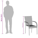 Stackable Outdoor Chairs 2 pcs Poly Rattan Brown