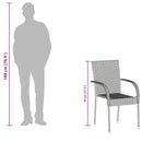 Stackable Outdoor Chairs 2 pcs Poly Rattan Black