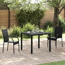 Stackable Outdoor Chairs 2 pcs Poly Rattan Black