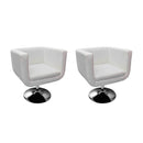 Bar Chairs 2 pcs White Faux Leather