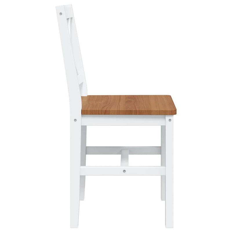5 Piece Dining Set Brown and White
