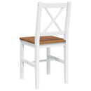 5 Piece Dining Set Brown and White