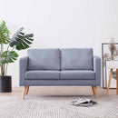 Sofa 2-Seater Fabric Light Grey