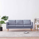 Sofa 3-Seater Fabric Light Grey