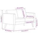 Sofa 2-Seater Fabric Dark Grey
