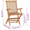 Folding Garden Chairs 2 pcs Solid Teak Wood