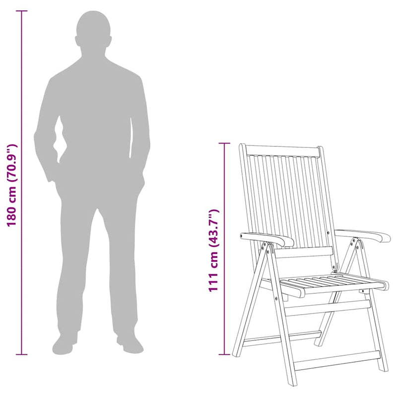 Folding Garden Chairs 2 pcs Solid Acacia Wood Brown