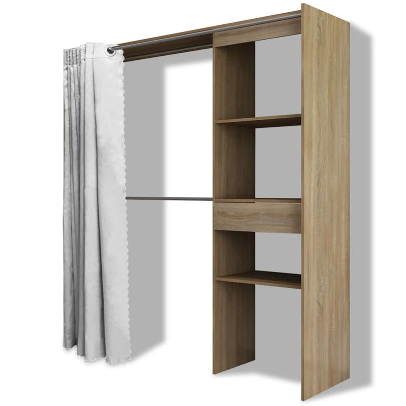Corner Desk 4 Shelves Oak