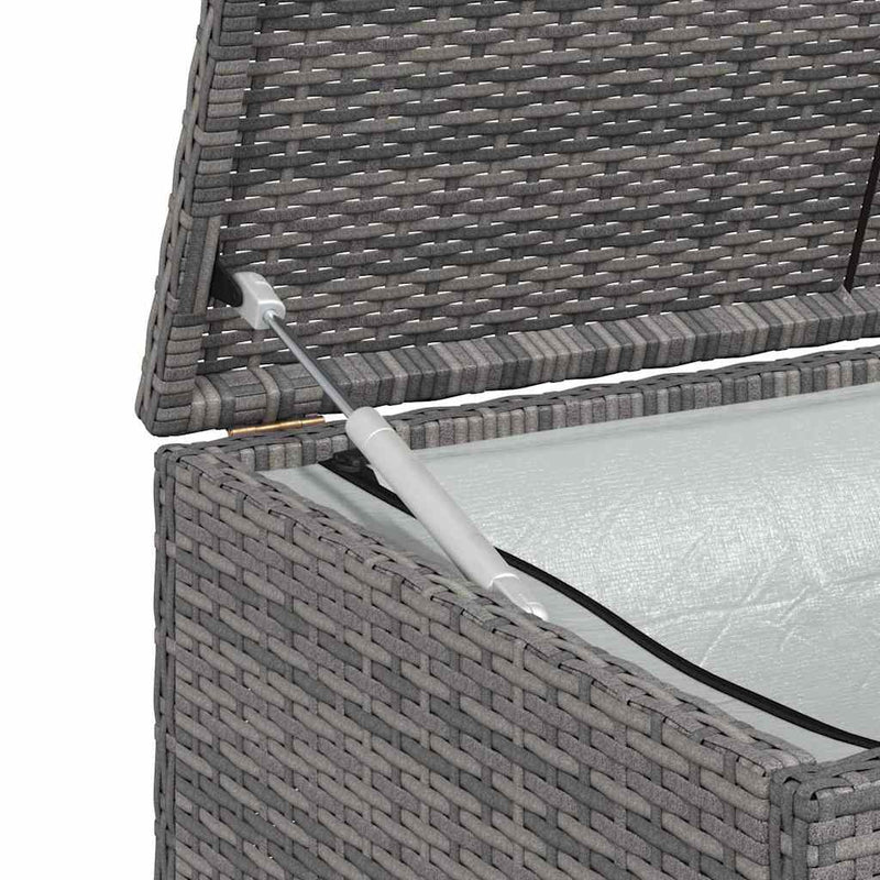 Garden Storage Box Grey 120x50x60 cm Poly Rattan