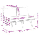 Garden Bench with Cushions 115 cm Solid Acacia Wood