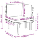 Garden Corner Sofa with Cushions Solid Acacia Wood
