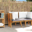 Garden Corner Sofa with Cushions Solid Acacia Wood