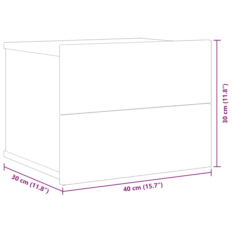 Bedside Cabinet Concrete Grey 40x30x30 cm