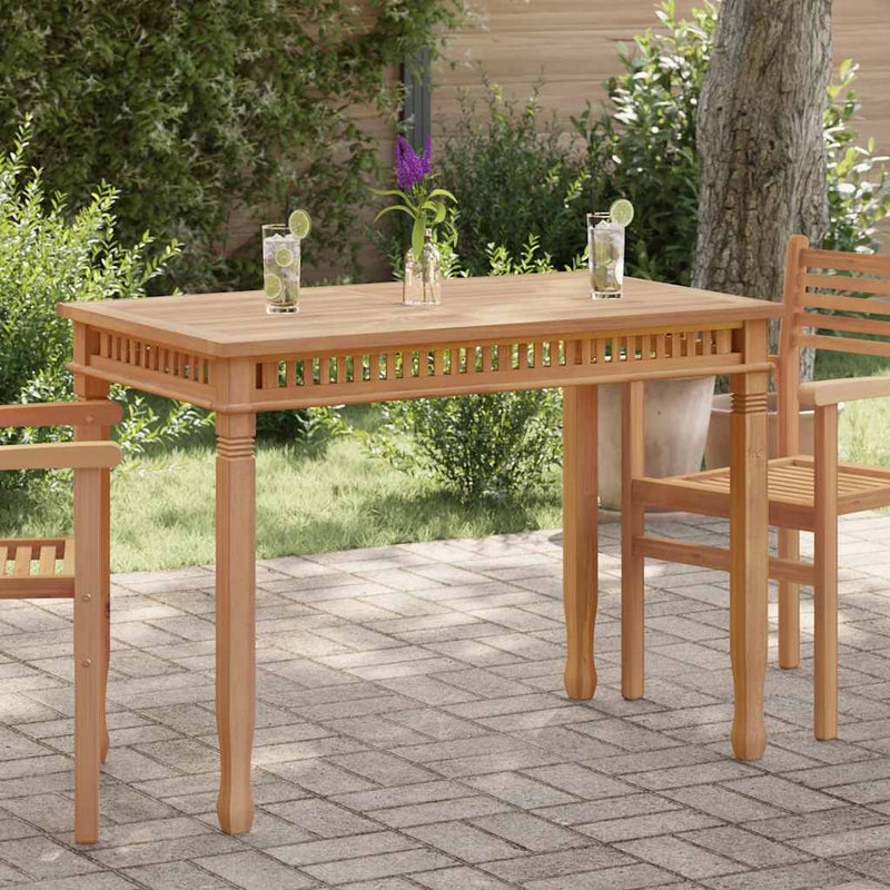 Garden Dining Table 120x65x80 cm Solid Teak Wood