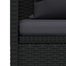 Outdoor Sofa with Cushion and Pillow Poly Rattan Black