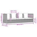 Outdoor Sofa with Cushion and Pillow Poly Rattan Black