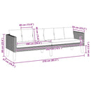 3-Seater Garden Sofa with Cushions Poly Rattan Beige