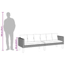 3-Seater Garden Sofa with Cushions Poly Rattan Black