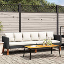 3-Seater Garden Sofa with Cushions Poly Rattan Black