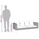 2-Seater Garden Sofa with Cushions Poly Rattan Black