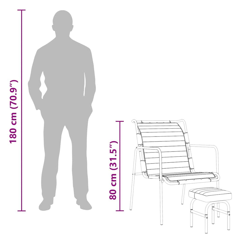 Relaxing Armchair with a Footrest Brown Real Leather