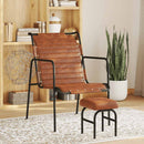 Relaxing Armchair with a Footrest Brown Real Leather