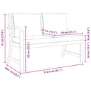Garden Bench 114.5 cm with Cream Cushion Solid Acacia Wood
