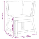 Sectional Corner Sofa with Dark Grey Cushion Solid Acacia Wood