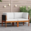 Garden Corner Sofas 2 pcs with Cushions Solid Acacia Wood