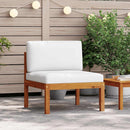 Garden Middle Sofa with Cushions Solid Acacia Wood