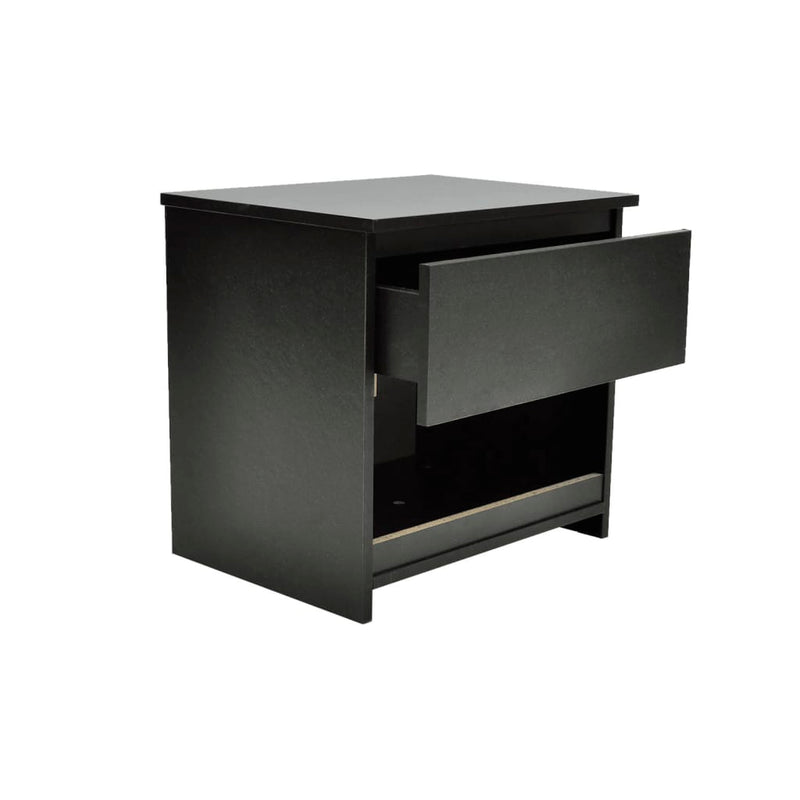 Nightstand with One-Drawer Black 2 pcs