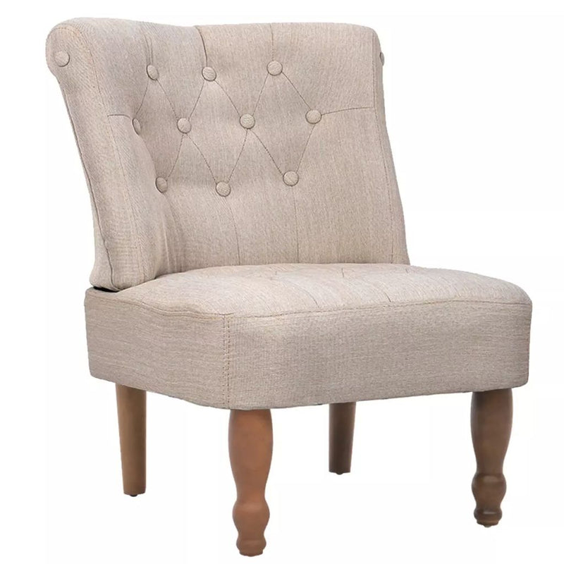 French Chairs 2 pcs Cream Fabric