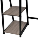 Desk with 2 Shelves Grey and Oak