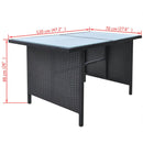 6 Piece Outdoor Dining Set with Cushions Poly Rattan Black