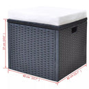 6 Piece Outdoor Dining Set with Cushions Poly Rattan Black