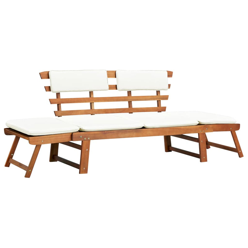 Garden Bench with Cushions 2-in-1 190 cm Solid Acacia Wood