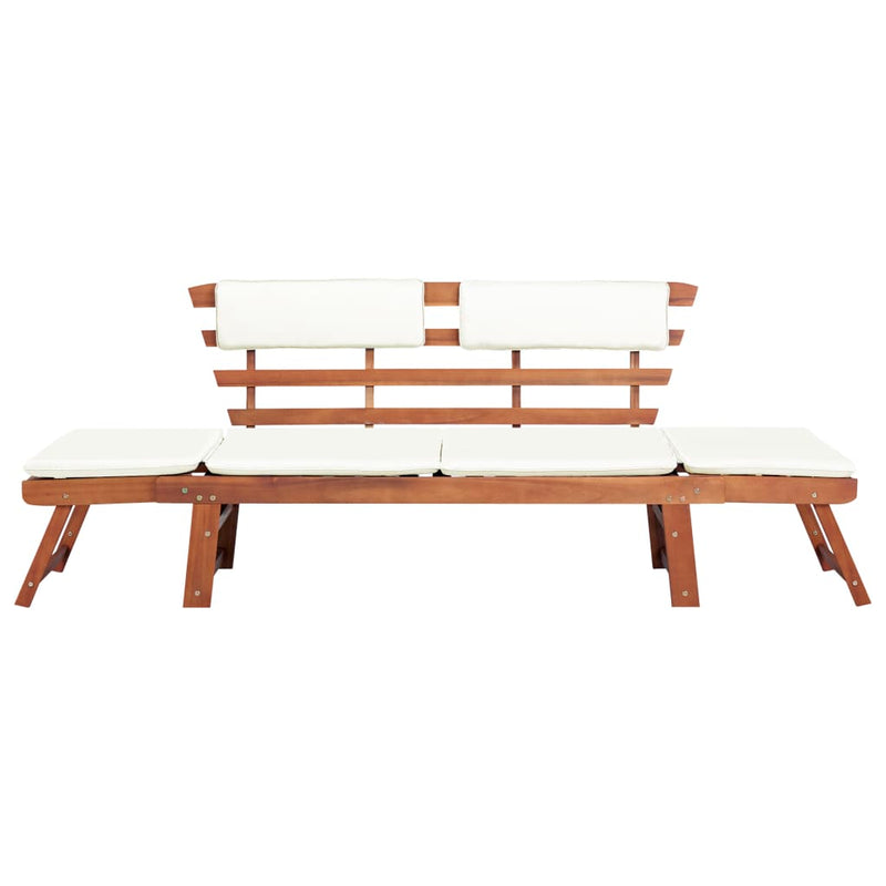 Garden Bench with Cushions 2-in-1 190 cm Solid Acacia Wood