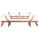 Garden Bench with Cushions 2-in-1 190 cm Solid Acacia Wood