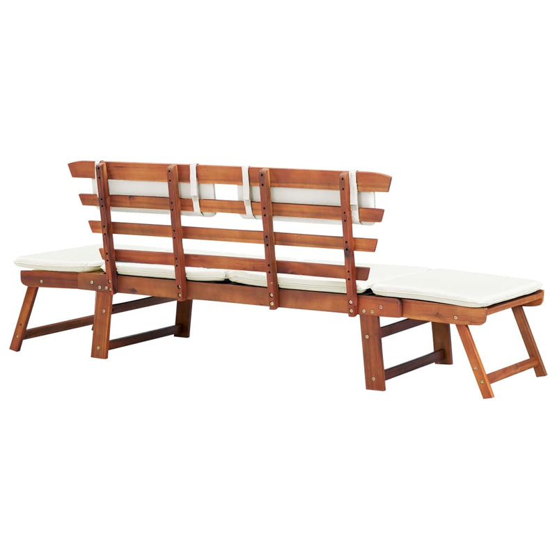 Garden Bench with Cushions 2-in-1 190 cm Solid Acacia Wood